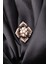 Broş Çiçekli Otantık Desenli Bronz Kristal Taşli 1