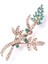 Broş Çiçekli Otantık Desenli Bronz Kristal Taşli 2