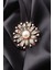 Broş Çiçekli Otantık Desenli Bronz Kristal Taşli 1