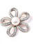 Broş Çiçekli Otantık Desenli Bronz Kristal Taşli 2