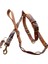 Köpek gezdirme kayışı boyun tasmalı set hakiki deri kahverengi kalınlık:4mm genişlik:2,5cm gezdirme kayışı:130cm boyun tasması:S.27-35cm ayarlanabilir dog collar TB1-1S 1