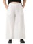Büyük Beden Nervür Dikişli Cepli Fermuarlı Bol Paça Keten Beyaz Pantolon 2
