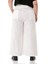 Büyük Beden Nervür Dikişli Cepli Fermuarlı Bol Paça Keten Beyaz Pantolon 3