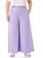 Büyük Beden Nervür Dikişli Cepli Fermuarlı Bol Paça Keten Lila Pantolon 2