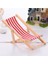 6xwooden Lounge Sandalyesi Kırmızı Beyaz Çizgili 1/12 Dollhouse Minyatür Mobilya 6 Pc (Yurt Dışından) 3