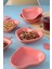 Mat Pembe Altın Fileli Kalp Çerezlik / Sosluk 14 Cm 6 Adet 3