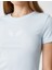 Crop Tişört Baskılı Bisiklet Yaka Kısa Kollu Fitilli 5