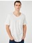 Basic Tişört V Yaka Cep Detaylı Kısa Kollu 1