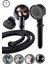 Turbo Pervaneli 5 Fonksiyonlu Duş Başlığı Duş Hortumu 150 cm ve Mafsal Set (Siyah) 1