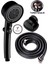 Turbo Pervaneli 5 Fonksiyonlu Duş Başlığı Duş Hortumu 150 cm ve Mafsal Set (Siyah) 2