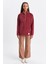 Unisex Vişne Çürüğü Keep On The Road Nakışlı Dik Yaka Yarım Fermuarlı Oversize Polar 3