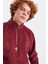 Unisex Vişne Çürüğü Keep On The Road Nakışlı Dik Yaka Yarım Fermuarlı Oversize Polar 4