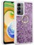 Samsung Galaxy A04S Kılıf Simli Sıvılı Kalpli Yüzüklü Milce Kapak 1
