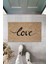 Bej Kapı Önü Paspası Büyük Yazılı Love Desen K-3316 1