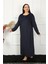 Big Uzun Kol Dantelli Lacivert Anne Gecelik 1355 3
