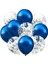 Lacivert Gümüş Konfetili Balon 10 Adet 1