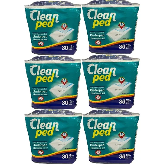 Cleanped 60 x 90 6 Paket Yatak Koruyucu Hasta Altı Bezi