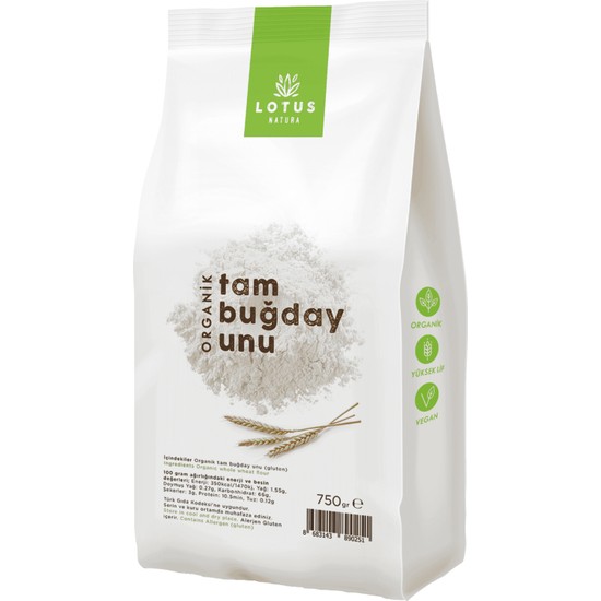 Lotus Natura Organik Tam Buğday Unu 750 gr Fiyatı