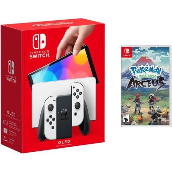 Nintendo Switch OLED Beyaz Yeni Nesil Konsol 64GB + Pokemon Legends Arceus Oyunlu Bundle