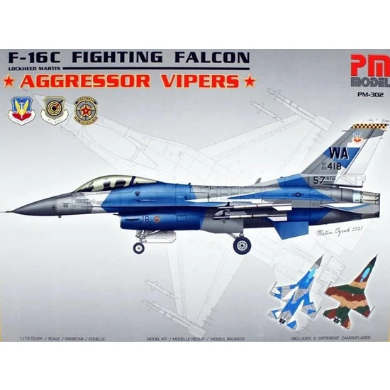 Pm Model F-16 C Aggressor Pm Model Montajlı Plastik Uçak Maket Kiti
