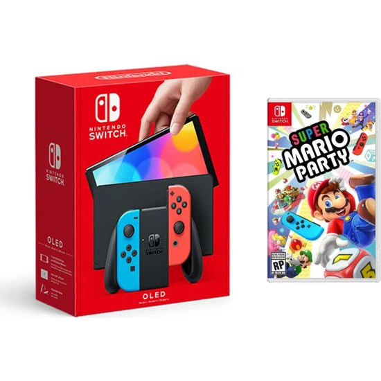 Nintendo Switch OLED Yeni Nesil Konsol 64GB + Super Mario Party Oyunlu Bundle