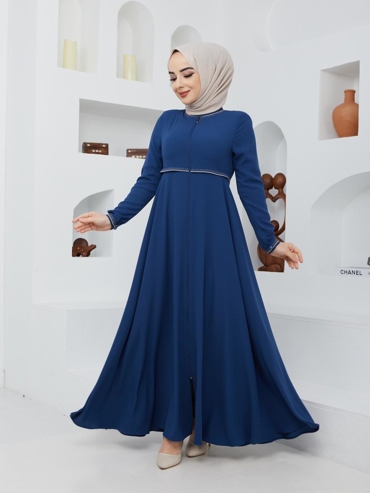 KMK Kombin Yazlık Mevlana Model Kol ve Beli Desenli Kloş Ferace Pardesü