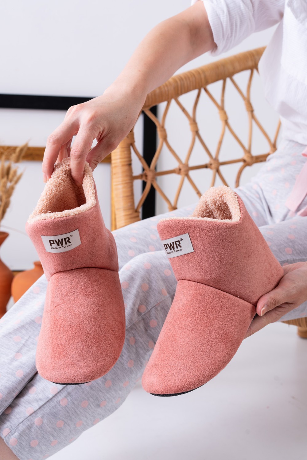 Slipcat Unisex Içi Yünlü Ev Pandufu Ev Botu Ev Ayakkabısı