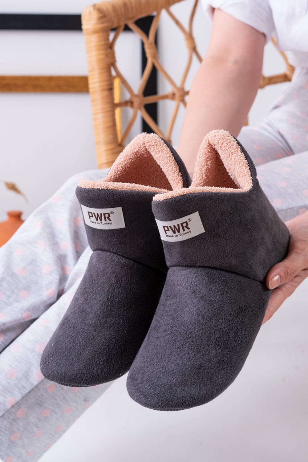 Slipcat Unisex Içi Yünlü Ev Pandufu Ev Botu Ev Ayakkabısı