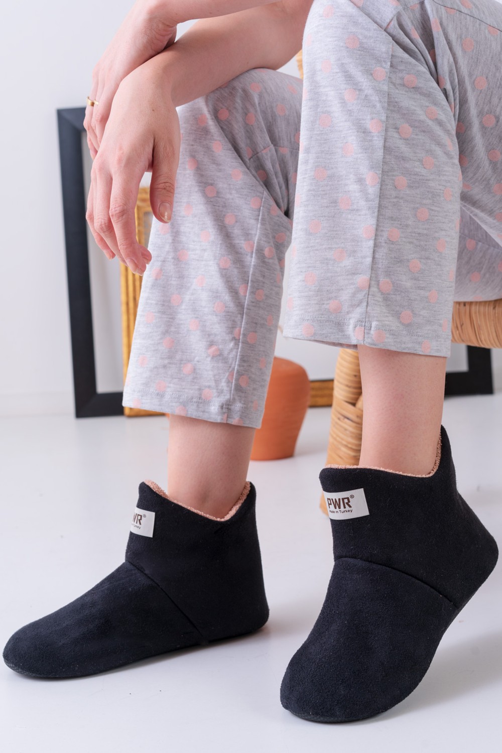 Slipcat Unisex Içi Yünlü Ev Pandufu Ev Botu Ev Ayakkabısı görsel 4