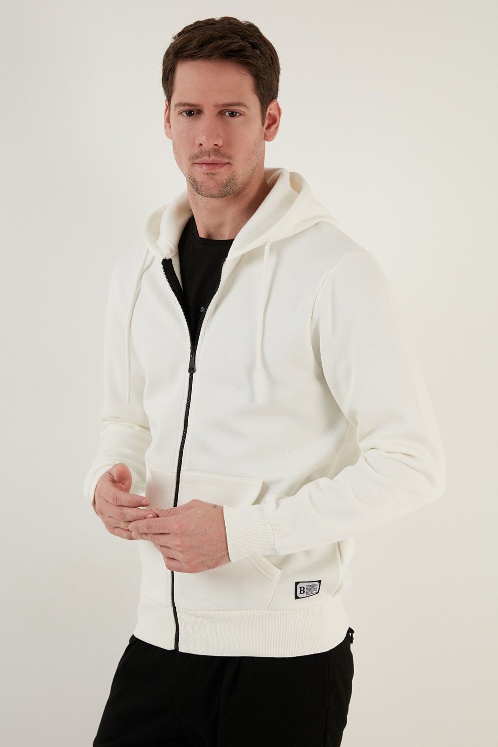 Buratti Regular Fit Kapüşonlu Fermuarlı İçi Tüylü Yumuşak Şardonlu Kışlık Sweat Erkek SWEAT 5905340
