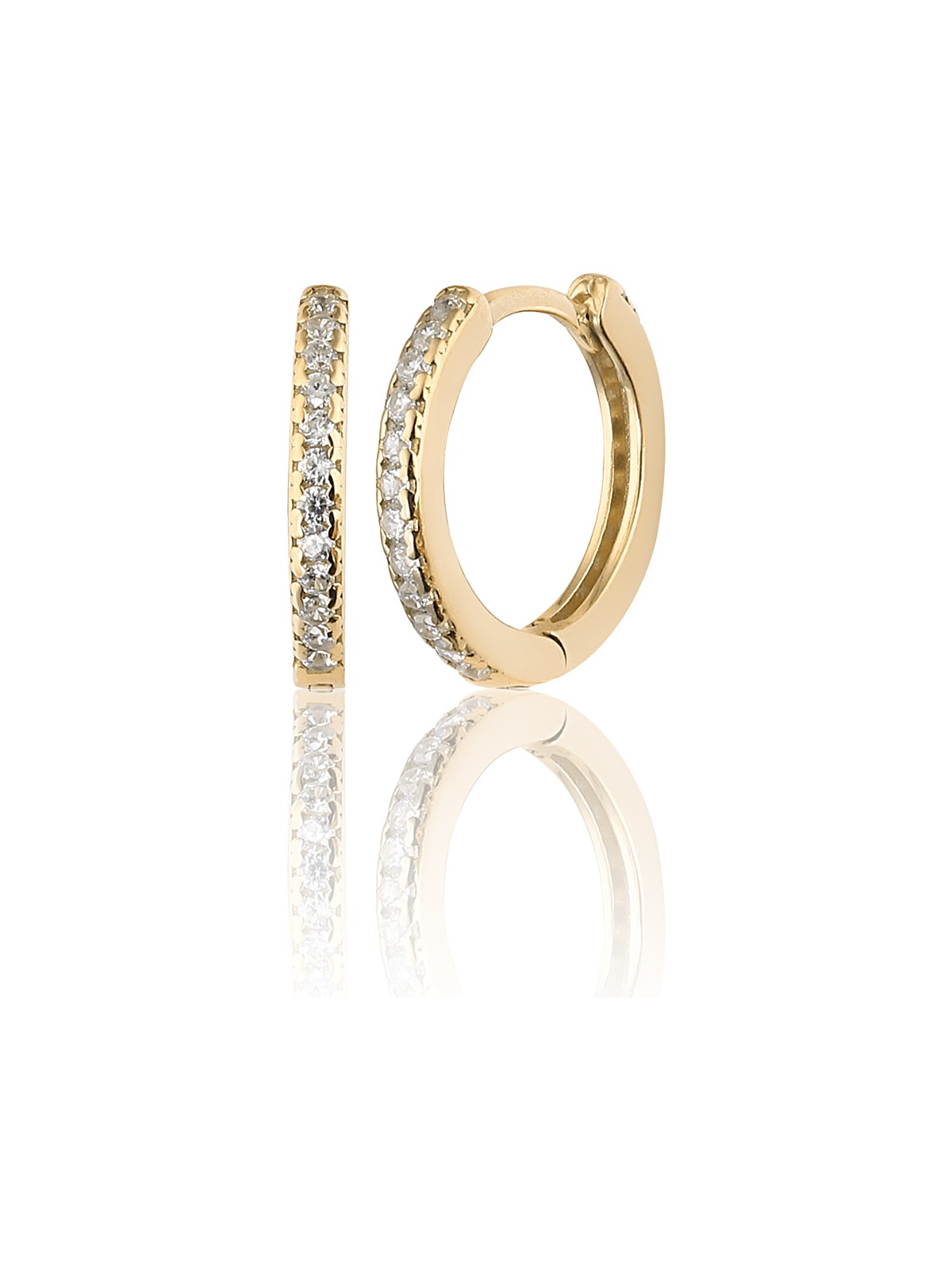 Zanaat Silver 925 Ayar Gümüş 14K Altın Kaplama Halka Küpe 12 mm