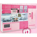 Mega Oyuncak Işıklı Sesli Mutfak Seti 4 Bölmeli Modern Kitchen Kızların Hayal Gücünü Geliştirir