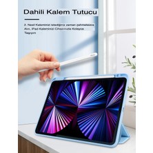 MTK Moveteck Ipad 10.9inç 2022 10.nesil Uyumlu Kılıf Katlanabilir Kalemlikli Ayarlanabilir Standlı Uyku Modlu Akıllı Kapak Pencil Kalem Bölmeli Smart Cover Trifolding A2696 A2757 A2777