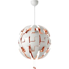 Hobiceyiz Sarkıt Lamba, Beyaz-Bakır Rengi, 52 Cm, Ikea Ps 2014