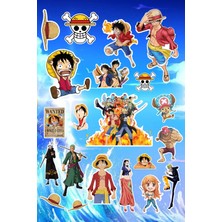 Anime Marketi Anime One Piece Sticker Seti 21 Adet