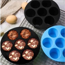 İliva Airfryer Silikon 7'li Muffin Kek Kalıbı - Kek ve Çörek Pişirme Kabı Silikon Kalıp Siyah - (Bpa Free)