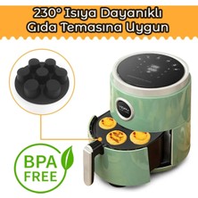 İliva Airfryer Silikon 7'li Muffin Kek Kalıbı - Kek ve Çörek Pişirme Kabı Silikon Kalıp Siyah - (Bpa Free)