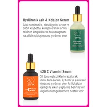 Jiyu 2'li Cilt Serum Seti Hyalüronik Asit ve Kolajen Dolgunlaştırıcı Serum + %20 C Vitamini Aydınlatıcı Cilt tonu Eşitleyici Serum 2 x 30 ml.