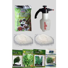 Ucf Tarım Mini Hobi Kış Seti YEŞILLIKLER/DEREOTU,ROKA,PAZI,MAYDANOZ/3X10LT Torf/1.5lt Pompa/şeker Güb. 1.5 Kg Kış Yeşillikleri