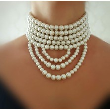 Petek Aksesuar Inci Choker Kolye