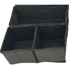 Balkan Room 3'lü Siyah Çekmece Içi Düzenleyici Organizer Set - Çok Amaçlı Dolap Içi Kutu Seti