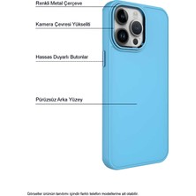 Caseart Apple iPhone 11 Kapak Renkli Metal Kamera Çerçeveli First Class Içi Kadife Lasnman Kılıf - Su Yeşili