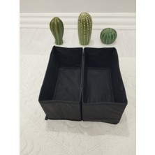 Balkan Room 2'li Siyah Çekmece Içi Düzenleyici Organizer Set - Çok Amaçlı Dolap Içi Kutu Seti ( 28*13*13 )