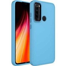 Kzy Xiaomi Redmi Note 8 Kapak Renkli Metal Kamera Çerçeveli First Class Içi Kadife Lasnman Kılıf - Mavi