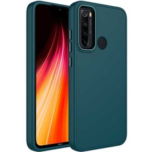 Kzy Xiaomi Redmi Note 8 Kapak Renkli Metal Kamera Çerçeveli First Class Içi Kadife Lasnman Kılıf - Yeşil