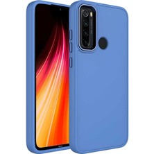 Kzy Xiaomi Redmi Note 8 Kapak Renkli Metal Kamera Çerçeveli First Class Içi Kadife Lasnman Kılıf - Petrol Mavisi