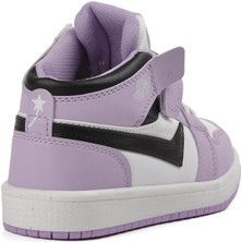 Lambırlent 0121-F Lila-Beyaz-Siyah Çocuk Bilek Boy Sneaker