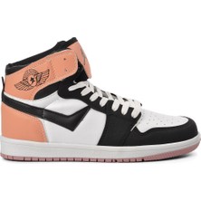 Lambırlent 0121 Siyah-Beyaz-Pudra Kadın Bilek Boy Sneaker