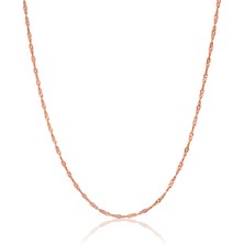 Zanaat Silver 925 Ayar Gümüş Rose Singapur Model Zincir - 55 cm