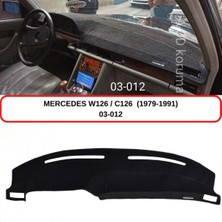 A-3DKORUMA Mercedes -Benz W126/C126 (1979-1991) Torpido Koruma Kılıfı 3d Koruyucu Halı Örtü